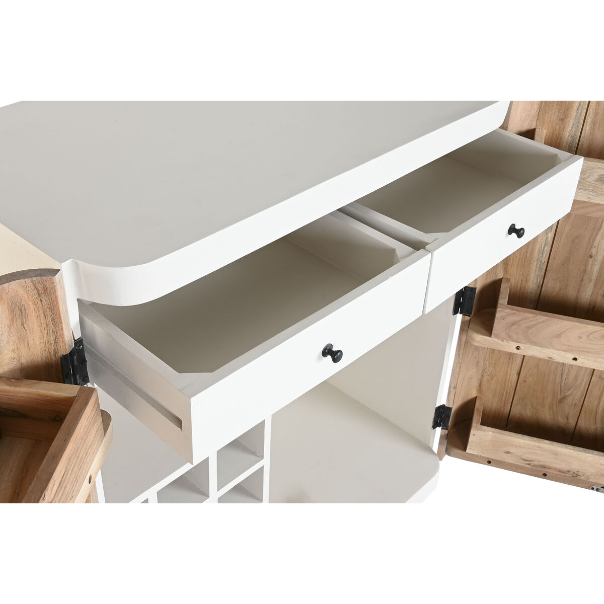 Bottle rack Home ESPRIT White Natural 85 x 50 x 100 cm