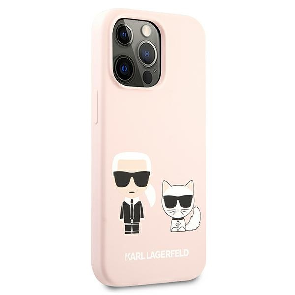 Karl Lagerfeld KLHCP13LSSKCI Apple iPhone 13 Pro hardcase light pink Silicone Karl & Choupette