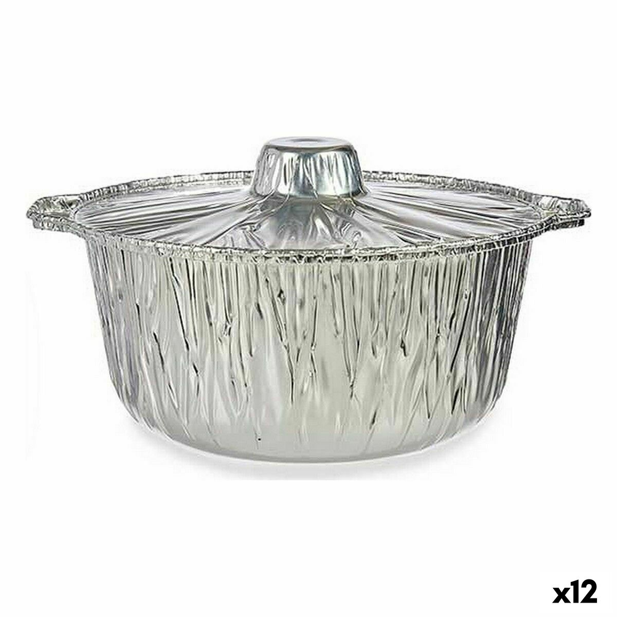 Set of Kitchen Dishes Disposable Pan With lid Aluminium 29 x 26 x 12 cm (12 Units)