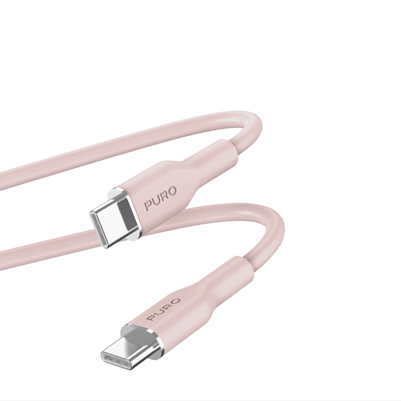 PURO ICON Soft Cable USB-C/USB-C 1.5m (Dusty Pink)