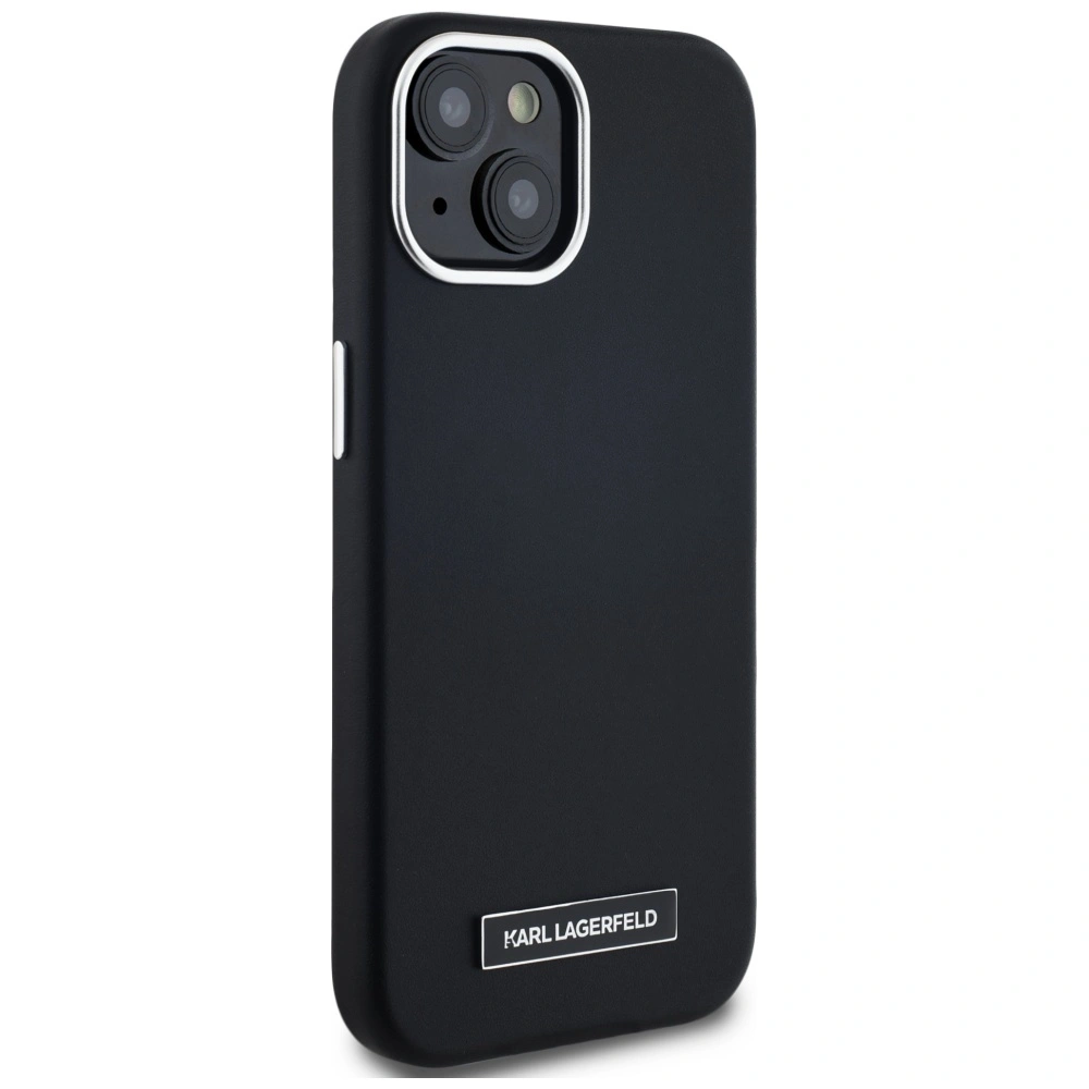 Etui Karl Lagerfeld FW Metal Plate MagSafe do Apple iPhone 15 czarny