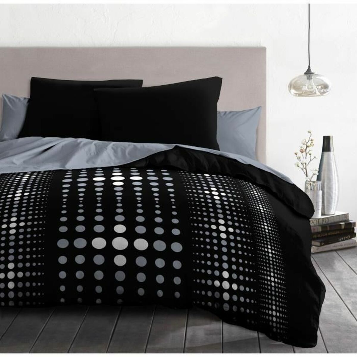 Nordic cover HOME LINGE PASSION Steevy Black 220 x 240 cm