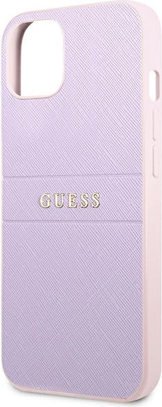 Guess GUHCP13SPSASBPU Apple iPhone 13 mini purple Saffiano Hot Stamp & Metal Logo