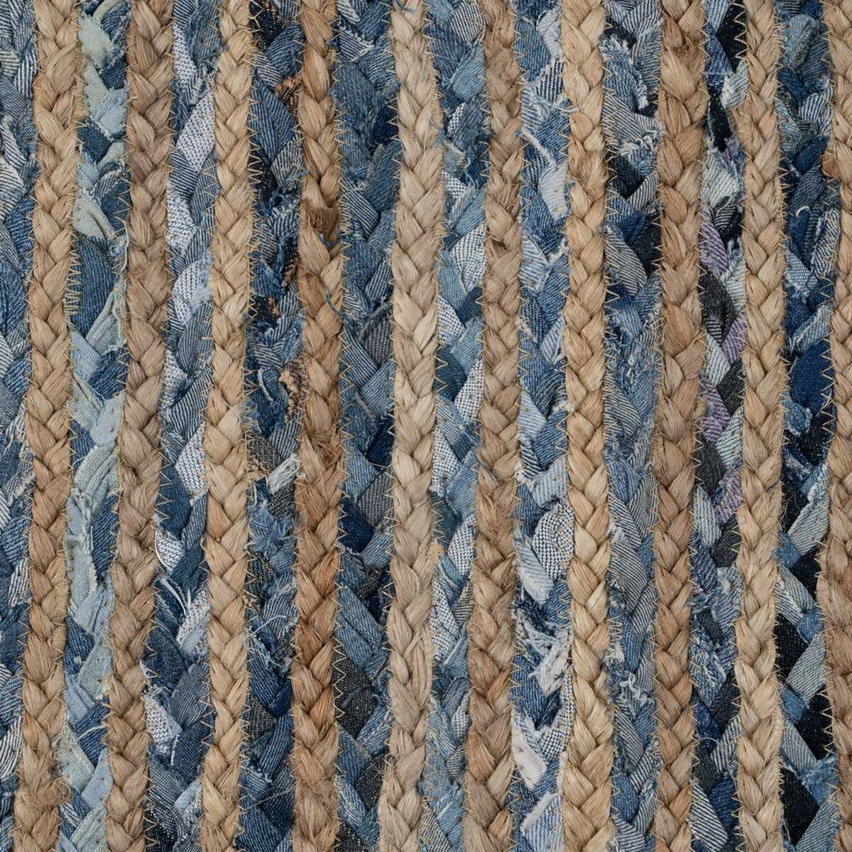 Teppich 290 x 200 cm natürlich Blau Baumwolle Jute