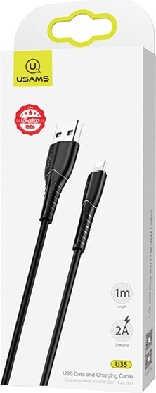 USAMS Cable U35 Lightning 2A Fast Charge 1m black SJ364USB01 (US-SJ364)