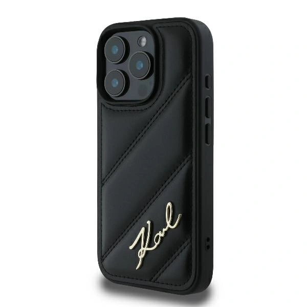 Case Karl Lagerfeld KLHCP16LPQDSMGK Apple iPhone 16 Pro hardcase Quilted Signature black