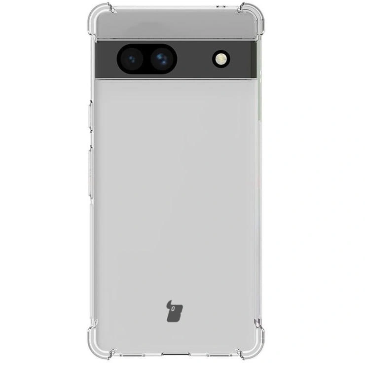 Bizon Case Clear Pack case + 2x screen glass + lens glass Google Pixel 7A clear