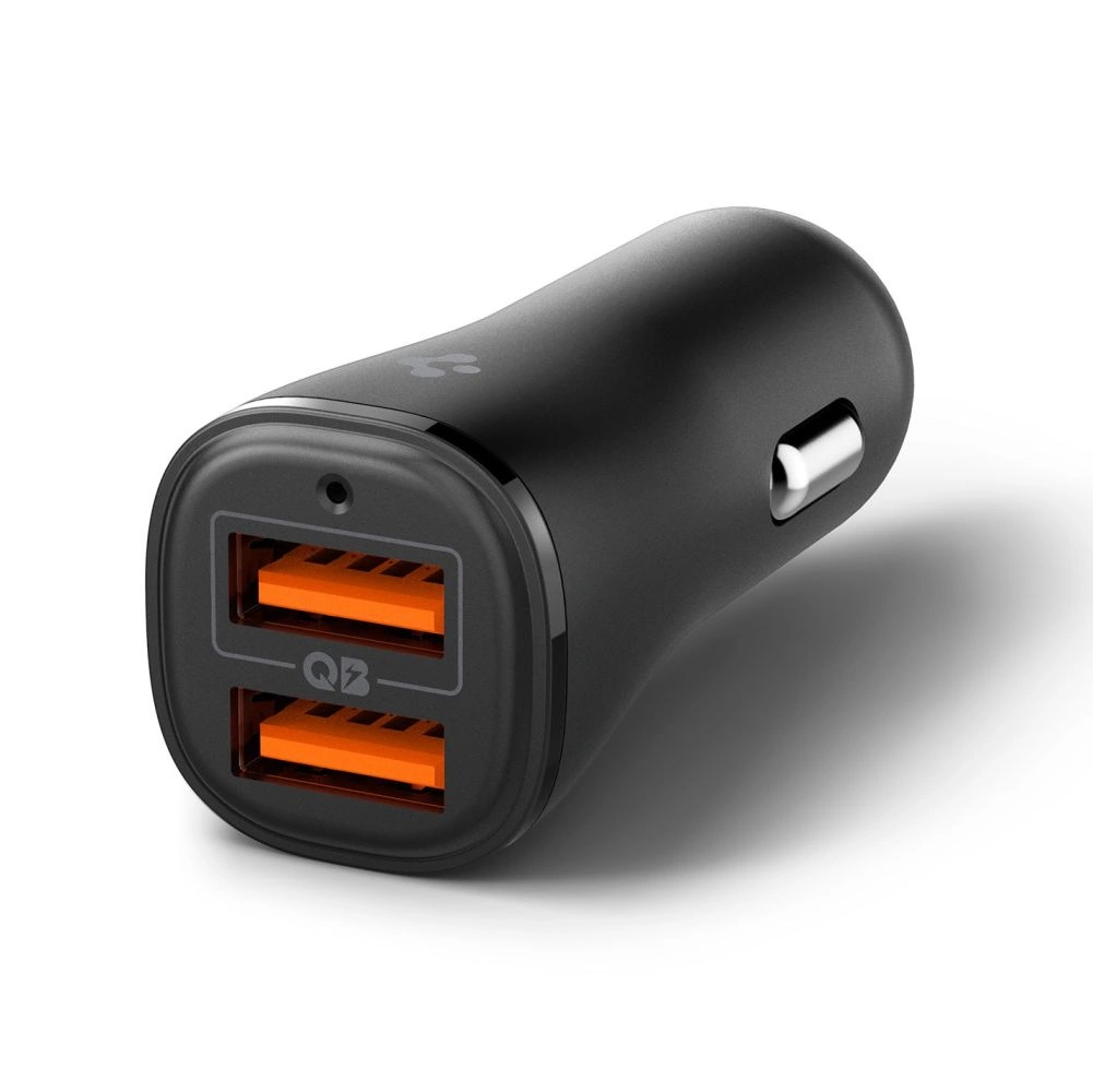 Spigen Essential EV302 2-port USB-A Car Charger 30W Black