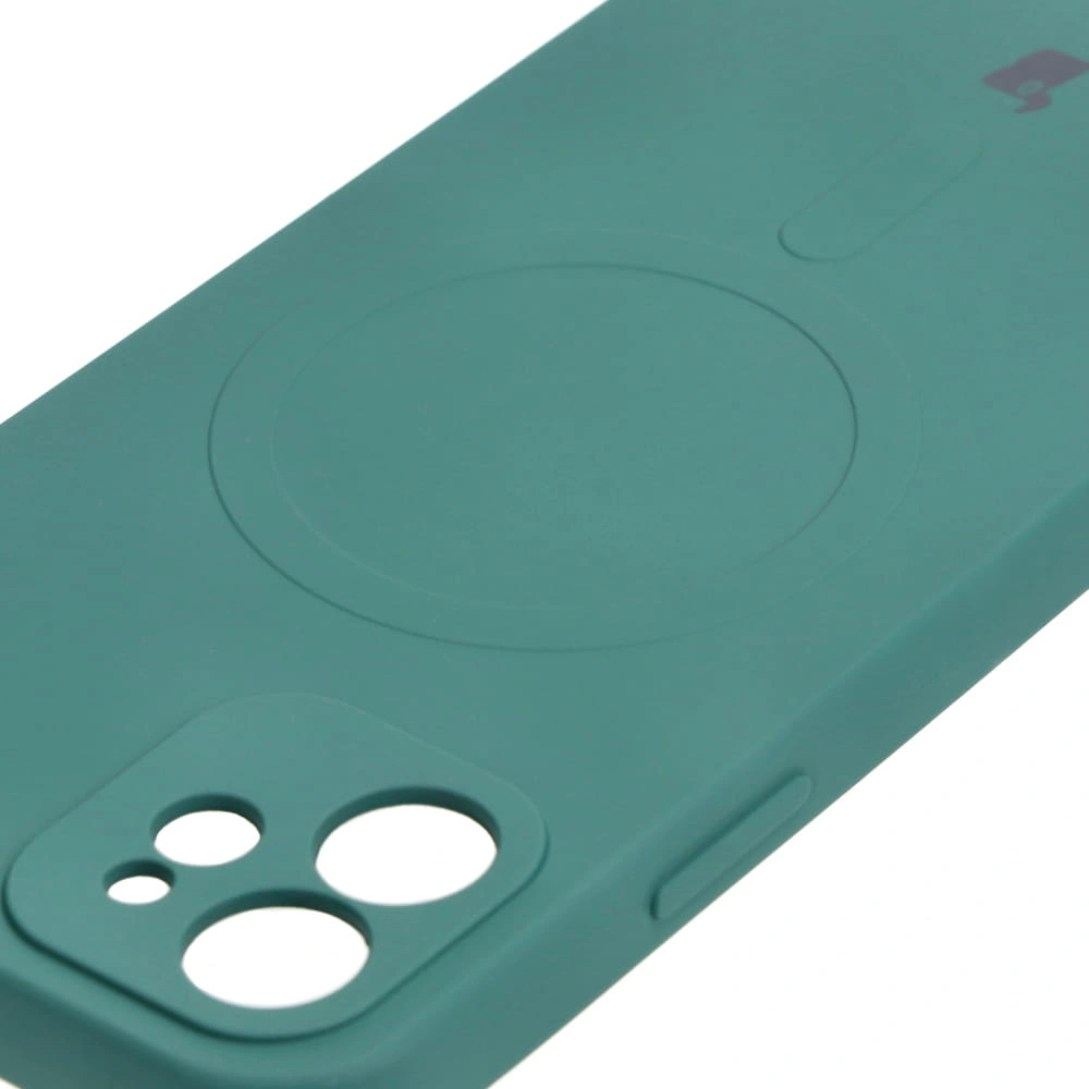 Bizon Case Silicone Magnetic Apple iPhone 12 dark green