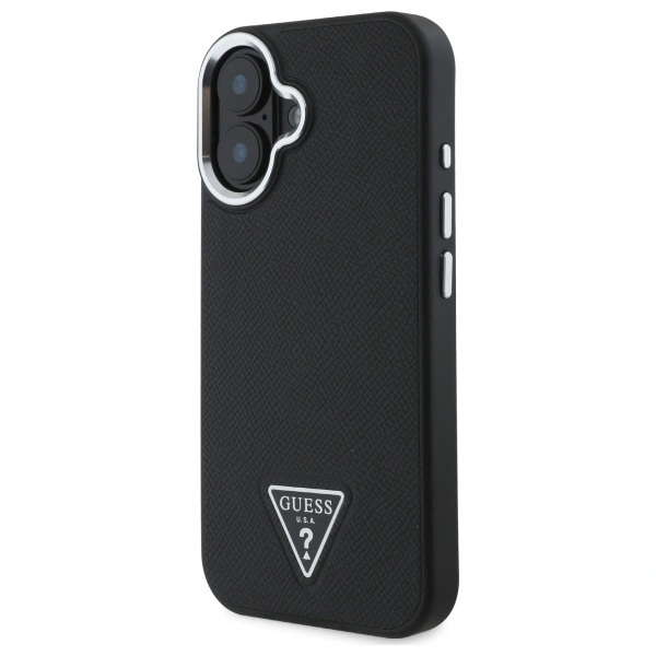 Guess GUHMP16MPGTSPSK Apple iPhone 16 Plus hardcase Grained Triangle MagSafe black