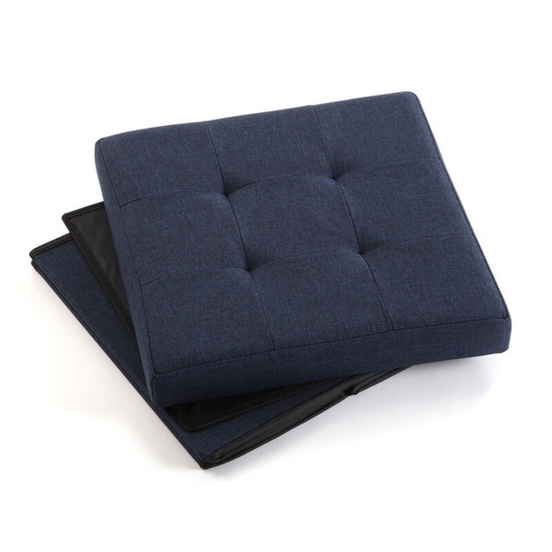 Detachable Pouffe linen MDF Wood (38 x 37,5 x 38 cm)