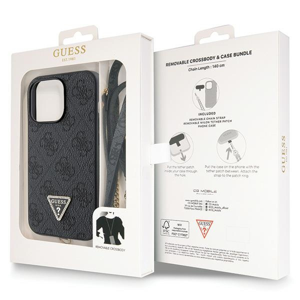 Guess GUHCP13LP4TDSCPK Apple iPhone 13/13 Pro hardcase Crossbody 4G Metal Logo black