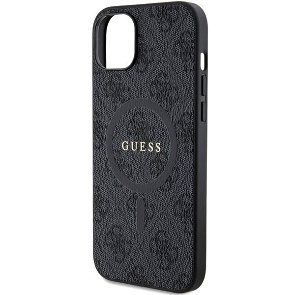 Guess GUHMP14SG4GFRK Apple iPhone 14 / 15 hardcase 4G Collection Leather Metal Logo MagSafe black