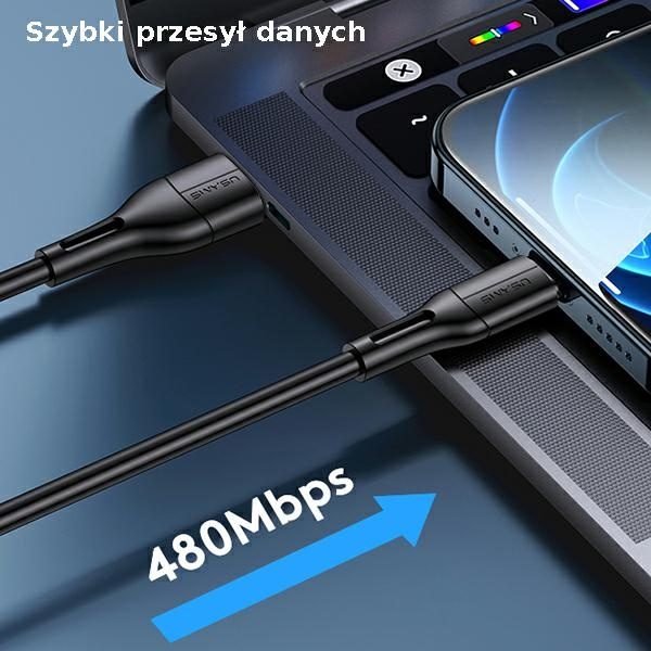 USAMS Cable U68 microUSB 2A Fast Charge 1m black SJ502USB01 (US-SJ502)
