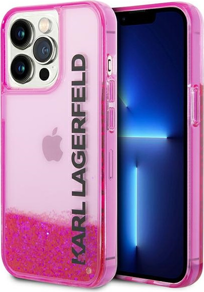 Karl Lagerfeld KLHCP14LLCKVF Apple iPhone 14 Pro pink hardcase Liquid Glitter Elong