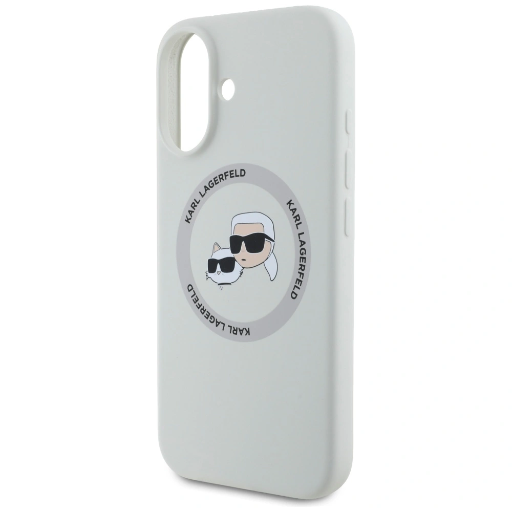 Karl Lagerfeld Silicone Double Heads And Circle MagSafe Apple iPhone 16 beige