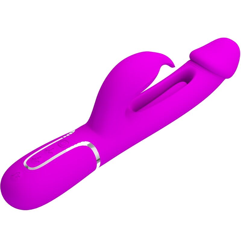 PRETTY LOVE - KAMPAS RABBIT 3 IN 1 MULTIFUNCTION VIBRATOR WITH TONGUE VIOLET