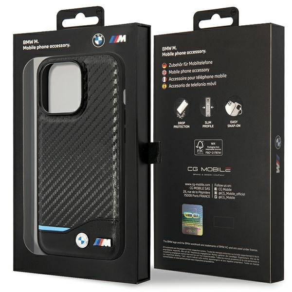 BMW BMHCP13X22NBCK Apple iPhone 13 Pro Max black hardcase Leather Carbon