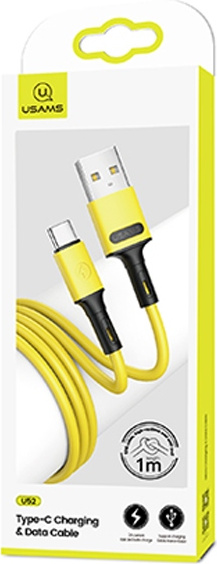 USAMS Cable U52 USB-C 2A Fast Charge 1m yellow SJ436USB03 (US-SJ436)