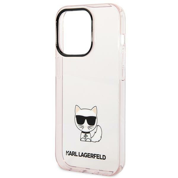 Karl Lagerfeld KLHCP14XCTTRI Apple iPhone 14 Pro Max hardcase pink Transparent Choupette Body