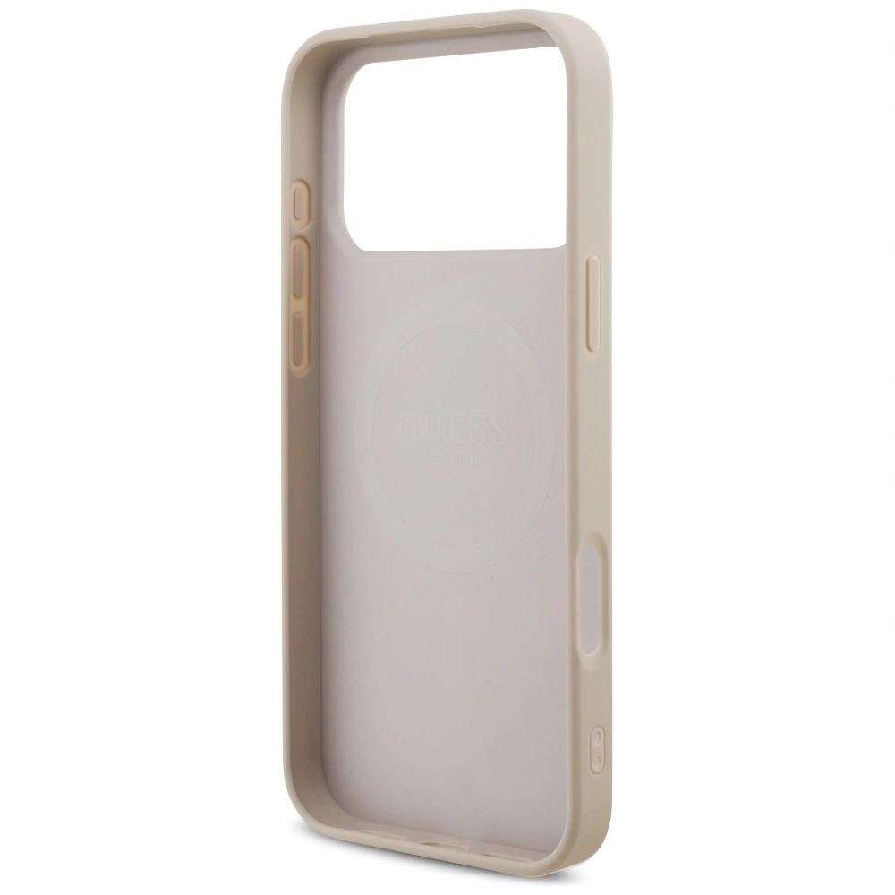 Etui Guess 4G Strap Triangle Logo MagSafe do Apple iPhone 17 Pro Max różowy