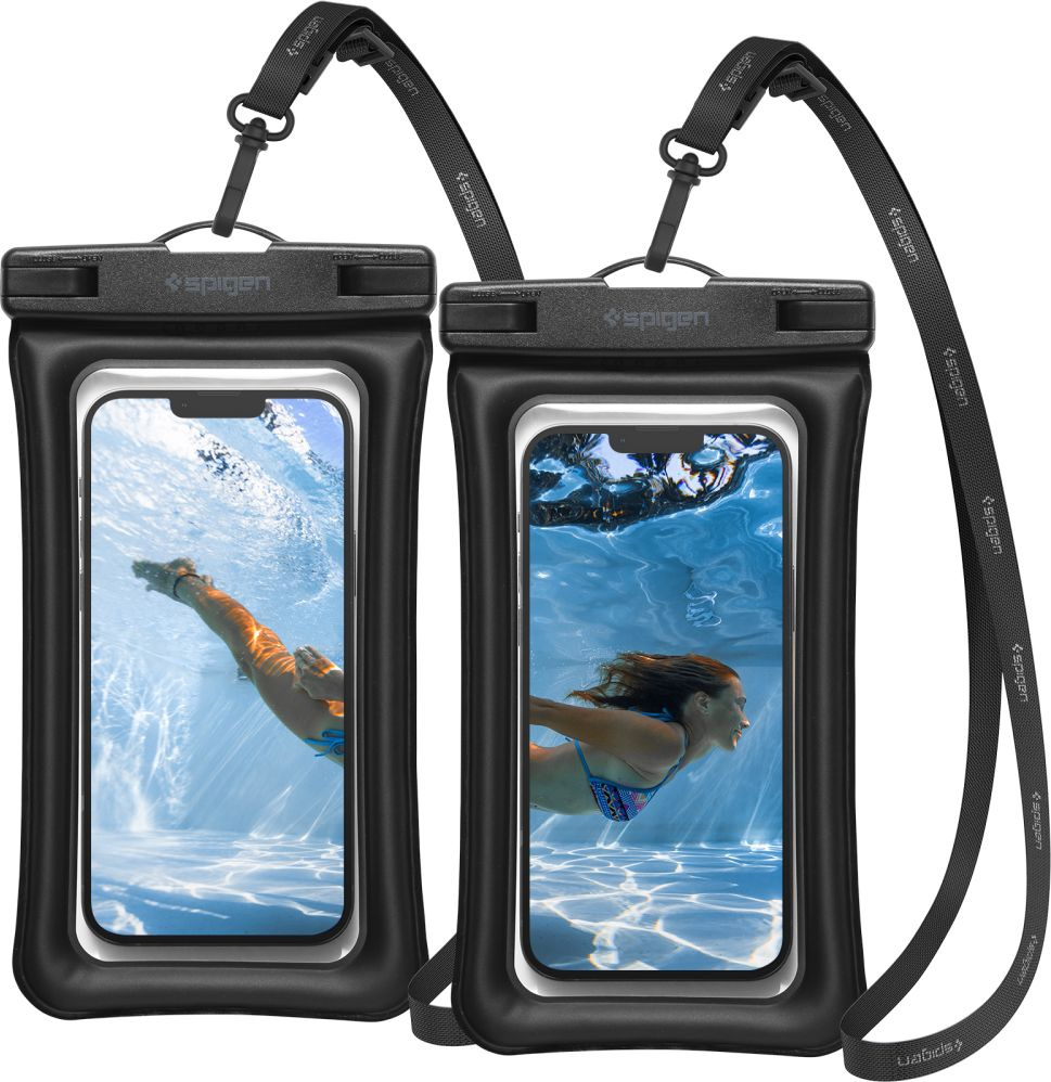 Uniwersalne wodoszczelne etui Spigen A610 Universal Waterproof Float Case Black [2 PACK]