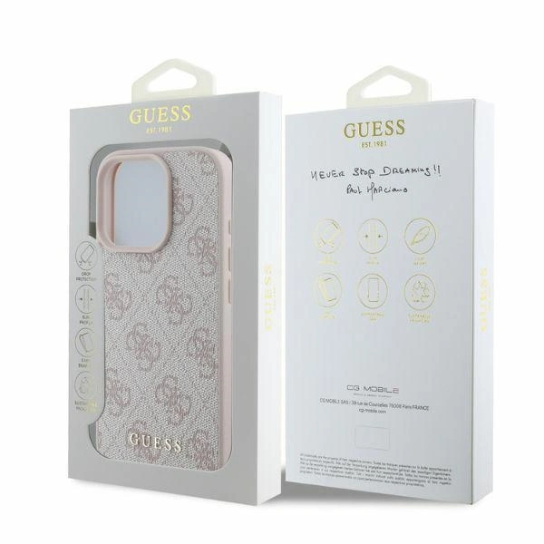 Case Guess GUHCP16XG4GFPI Apple iPhone 16 Pro Max hardcase 4G Classic pink