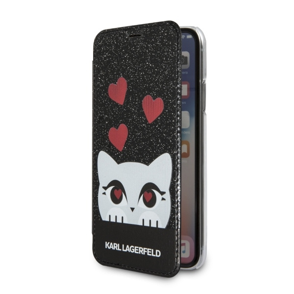 Karl Lagerfeld KLFLBKPXVDCBK Apple iPhone X black book Valentine