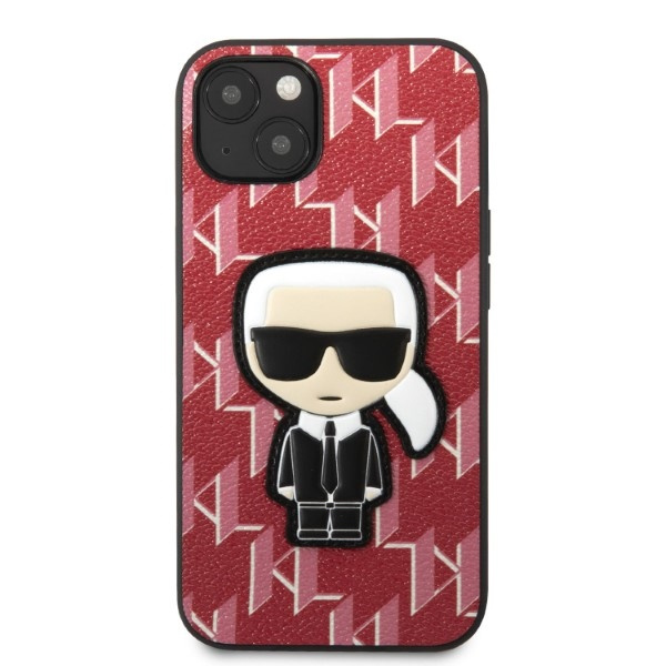 Karl Lagerfeld KLHCP13SPMNIKPI Apple iPhone 13 mini hardcase red Monogram Ikonik Patch