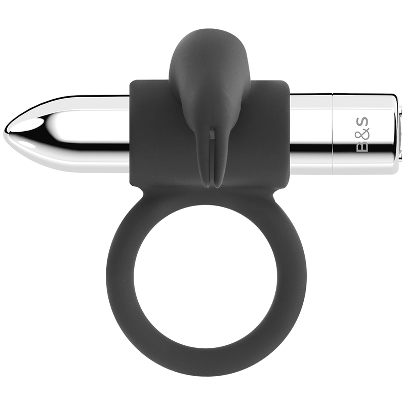 BLACK&SILVER- BURTON RECHARGEABLE RING 10 VIBRATION MODES