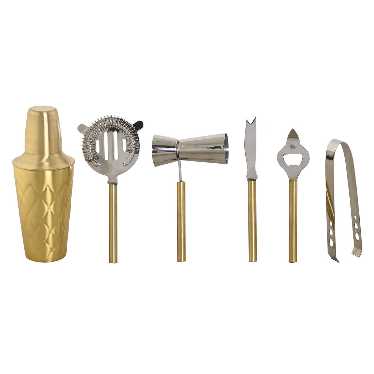 Cocktail Set Home ESPRIT Golden Stainless steel 22 x 22 x 21 cm