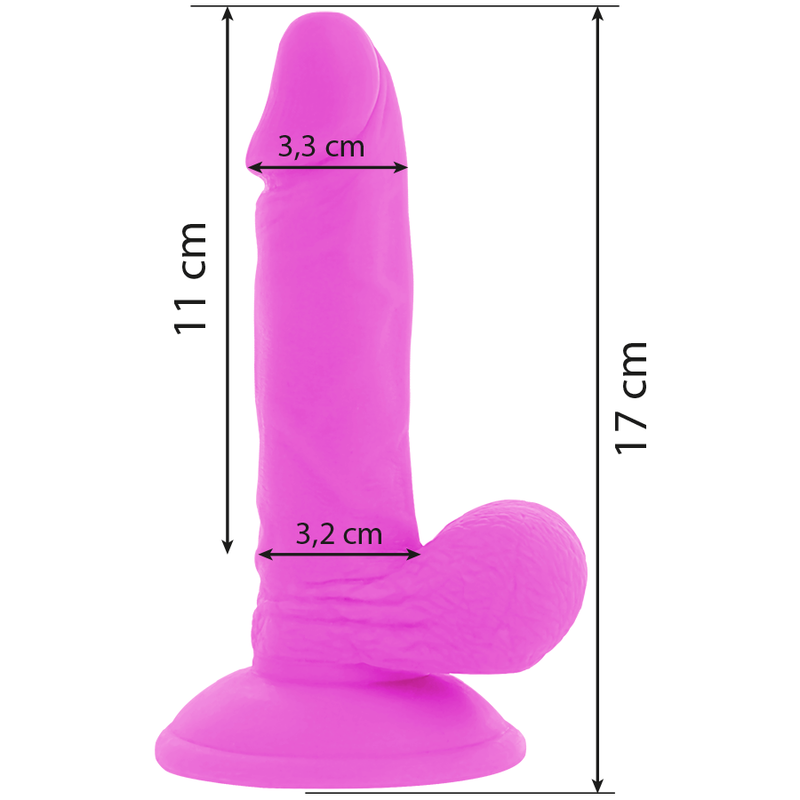 DIVERSIA - FLEXIBLE VIBRATING DILDO 17 CM - PURPLE