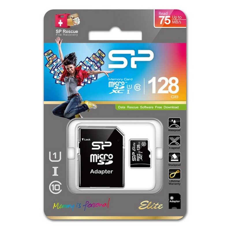 Micro SD Memory Card with Adaptor Silicon Power SP128GBSTXBU1V10SP UHS-I GB Class 10 128 GB