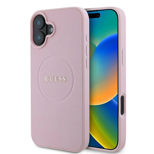 Case Guess GUHMP16MPGHSMMP Apple iPhone 16 Plus hardcase Grained Ring MagSafe pink