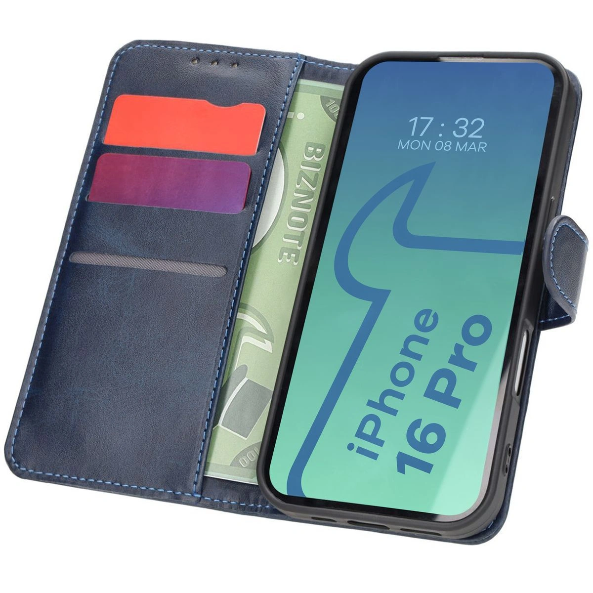 Bizon Case Pocket Apple iPhone 16 Pro navy blue