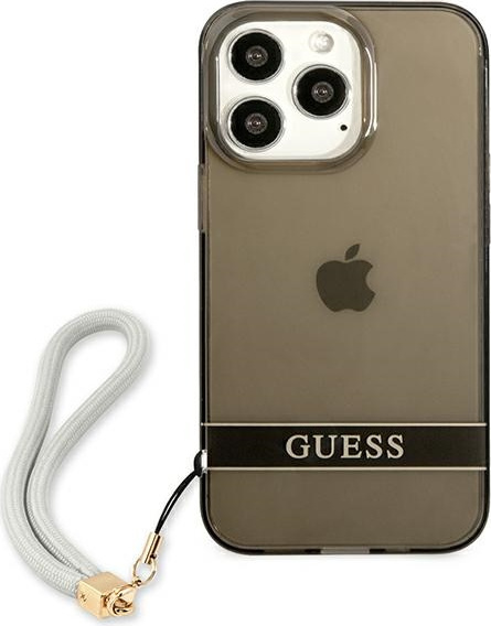 Guess GUHCP13LHTSGSK Apple iPhone 13 Pro black hardcase Translucent Stap