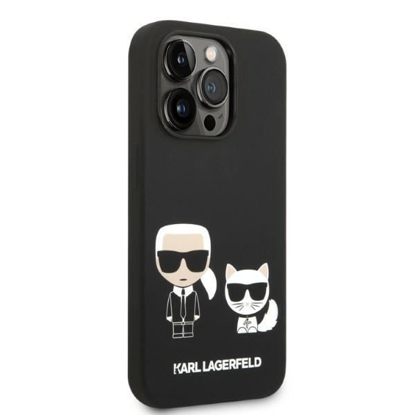 Karl Lagerfeld KLHMP14LSSKCK Apple iPhone 14 Pro hardcase black Liquid Silicone Karl & Choupette Magsafe