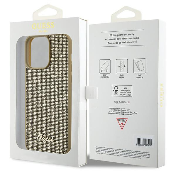 Guess GUHCP15XPMSDGSD Apple iPhone 15 Pro Max hardcase Disco Metal Script gold