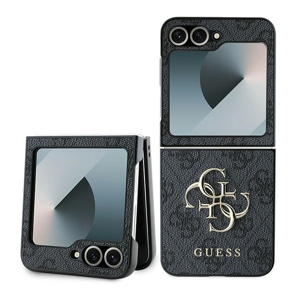 Case Guess GUHCZF64GMGGR Samsung Galaxy Z Flip6 Leather 4G Metal Logo black/black