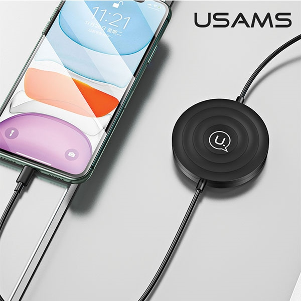 USAMS Wireless Charger US-CC096 10W z kablem Lightning black CC96WH01