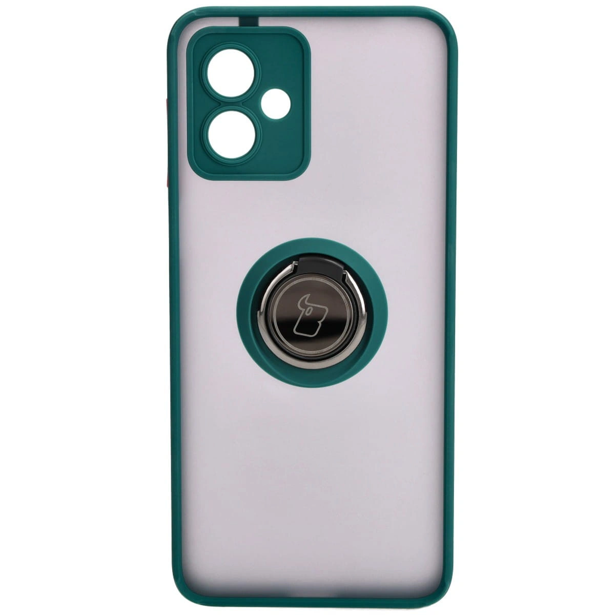 Bizon Case Hybrid Ring Motorola Moto G14 smoky with a dark green frame