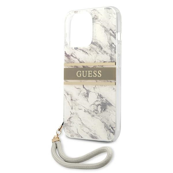 Guess GUHCP13XKMABGR Apple iPhone 13 Pro Max grey hardcase Marble Strap Collection