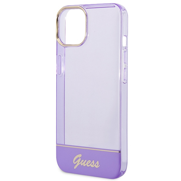 Guess GUHCP14SHGCOU Apple iPhone 14 purple hardcase Translucent