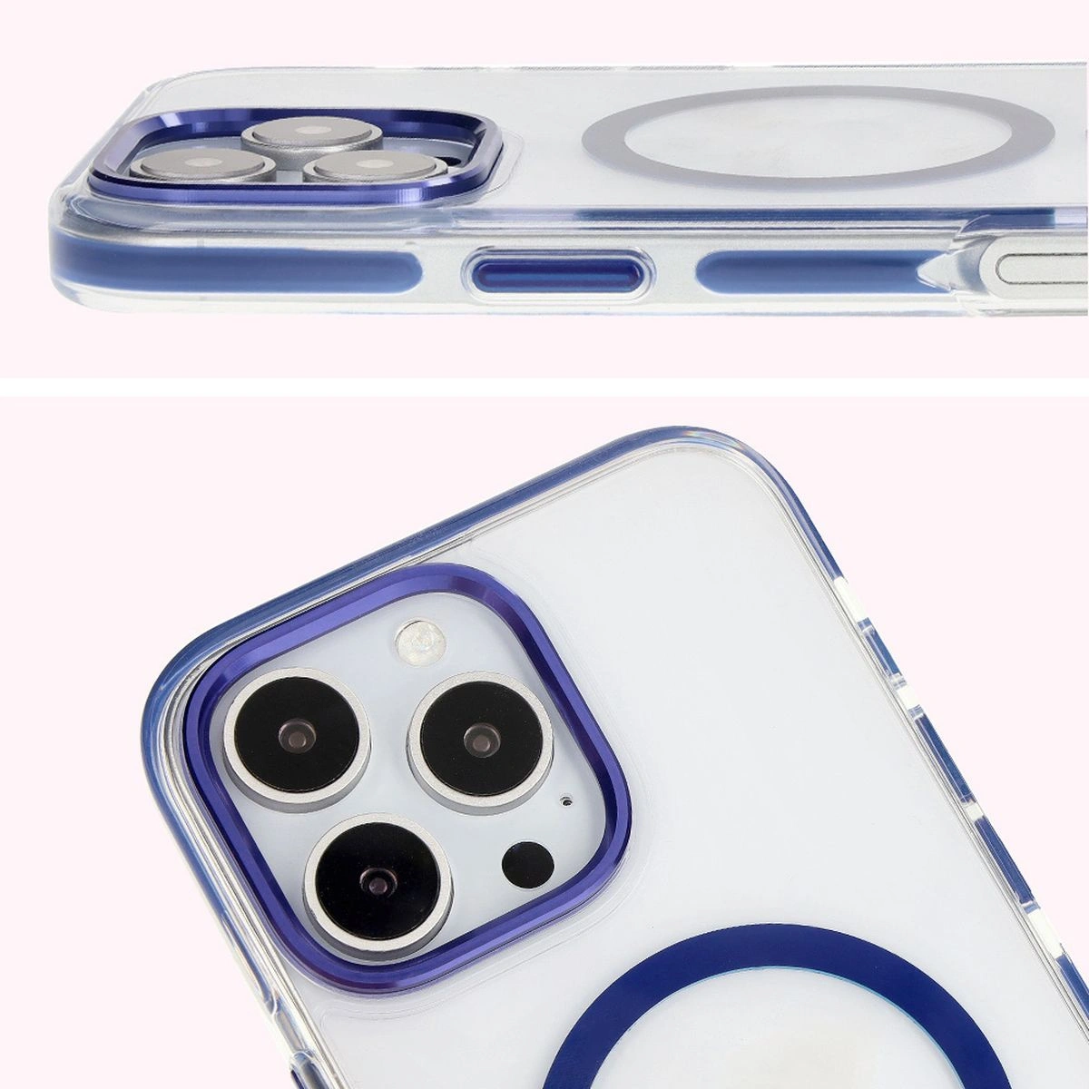Bizon Case Marco Apple iPhone 16 Pro Max clear with blue frame