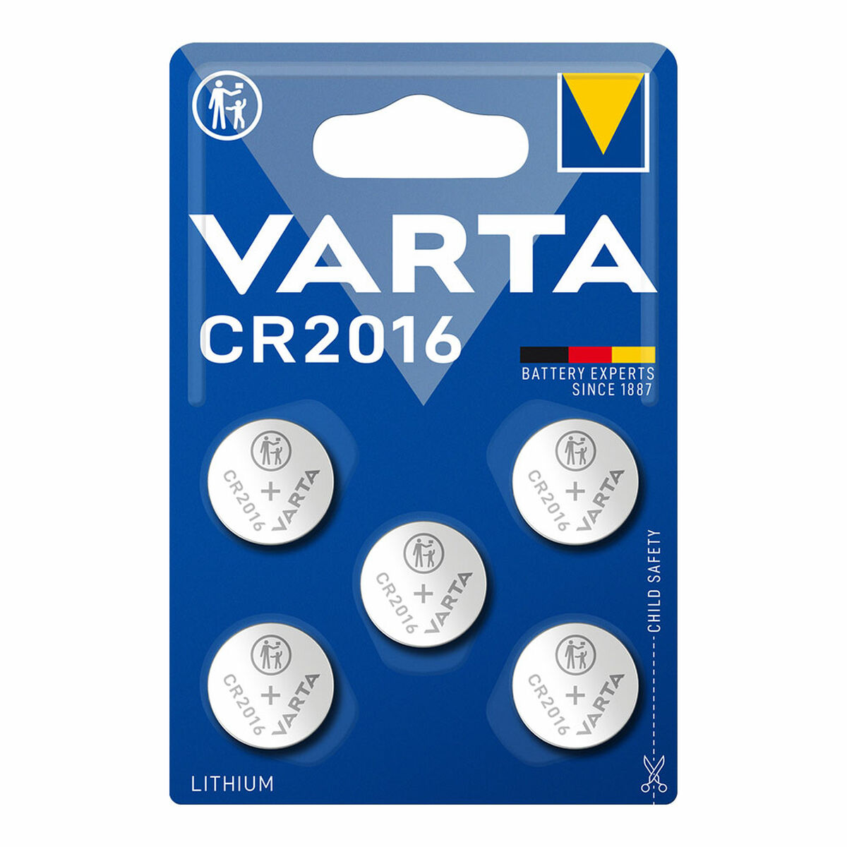 Lithiumknopfzellen Varta 6016101415 CR2016 3 V (5 Stück)
