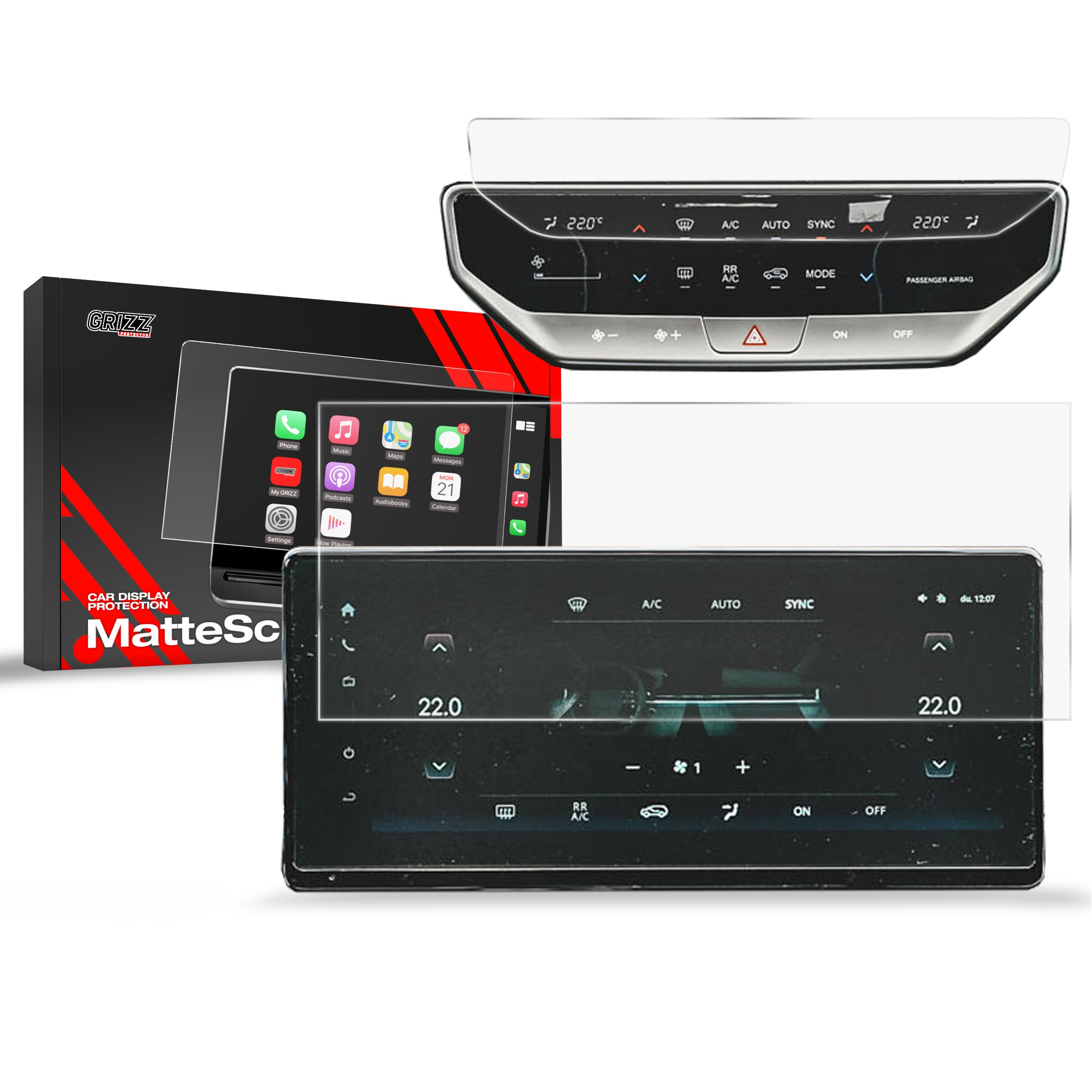 GrizzGlass CarDisplay Protection SsangYoung REXTON 12,3" 2023-2024 [2in1]