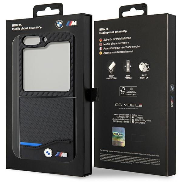 BMW BMHCZF522NBCK Samsung Galaxy Z Flip5 Leather Carbon black