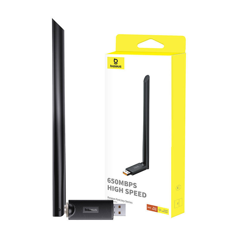 Baseus FastJoy 650Mbps WiFi adapter with antenna black