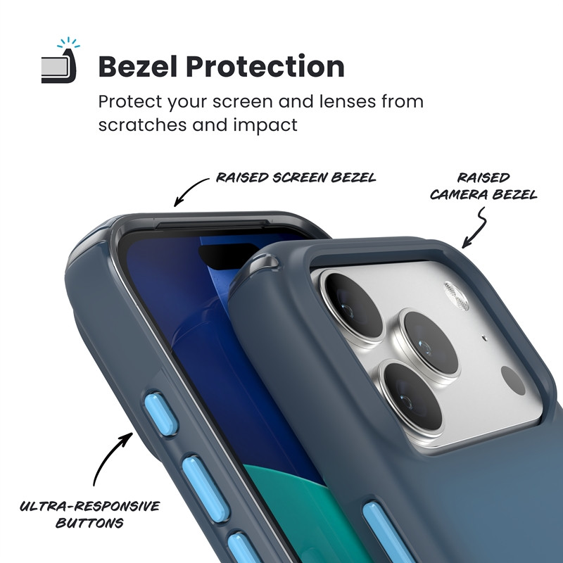 Etui Speck Presidio Lux MagSafe do Apple iPhone 17 Pro (Deep Sea Fade / Black / Spell Blue)