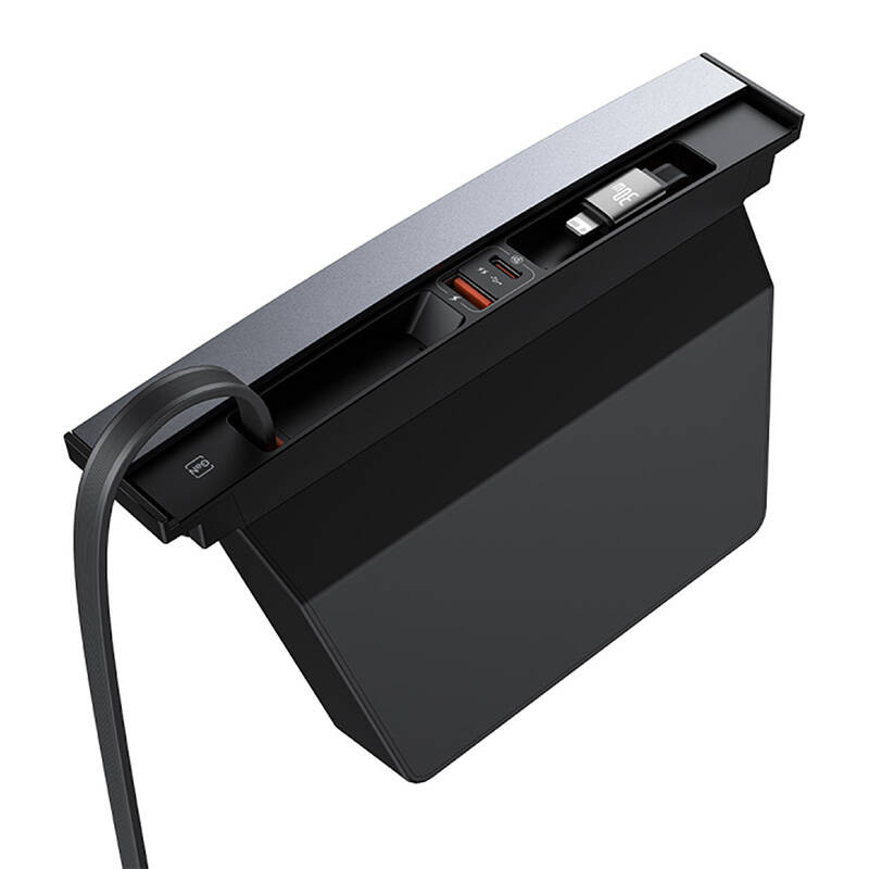 Baseus T-Space hub with USB-C, Lightning 45W cable for Tesla (black)